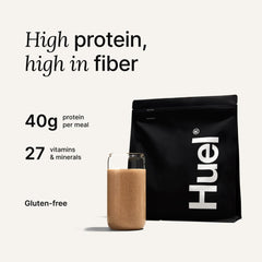 Smoothie with Huel Vanilla showing versatile, convenient nutrition with fruit