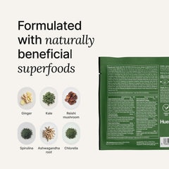Huel Daily Greens organic-supergreens-ingredients image shows wholesome plants and nutrients
