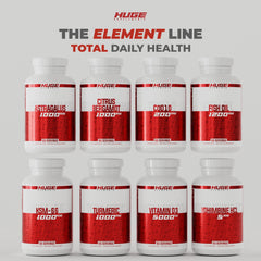 Huge Supplements CoQ10 capsules row emphasizing consistent daily intake