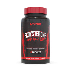 Huge Supplements Ecdysterone bottle front view for natural muscle support and focus