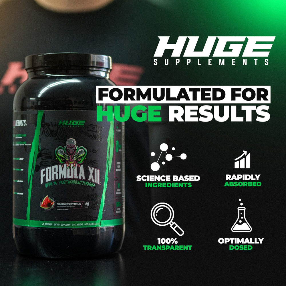 Huge Supplements Formula XII post-workout recovery powder supports faster bounce-back after training