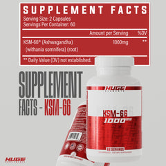 Huge Supplements KSM-66 manufactured in the USA supports quality and GMP-compliant production.