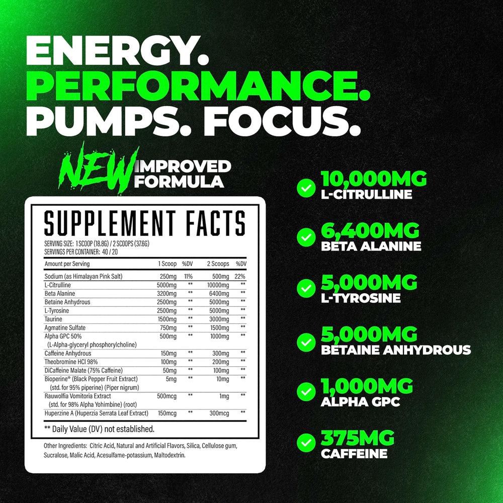 Huge Supplements Wrecked watermelon pre-workout serving on spoon demonstrates quick mixability.