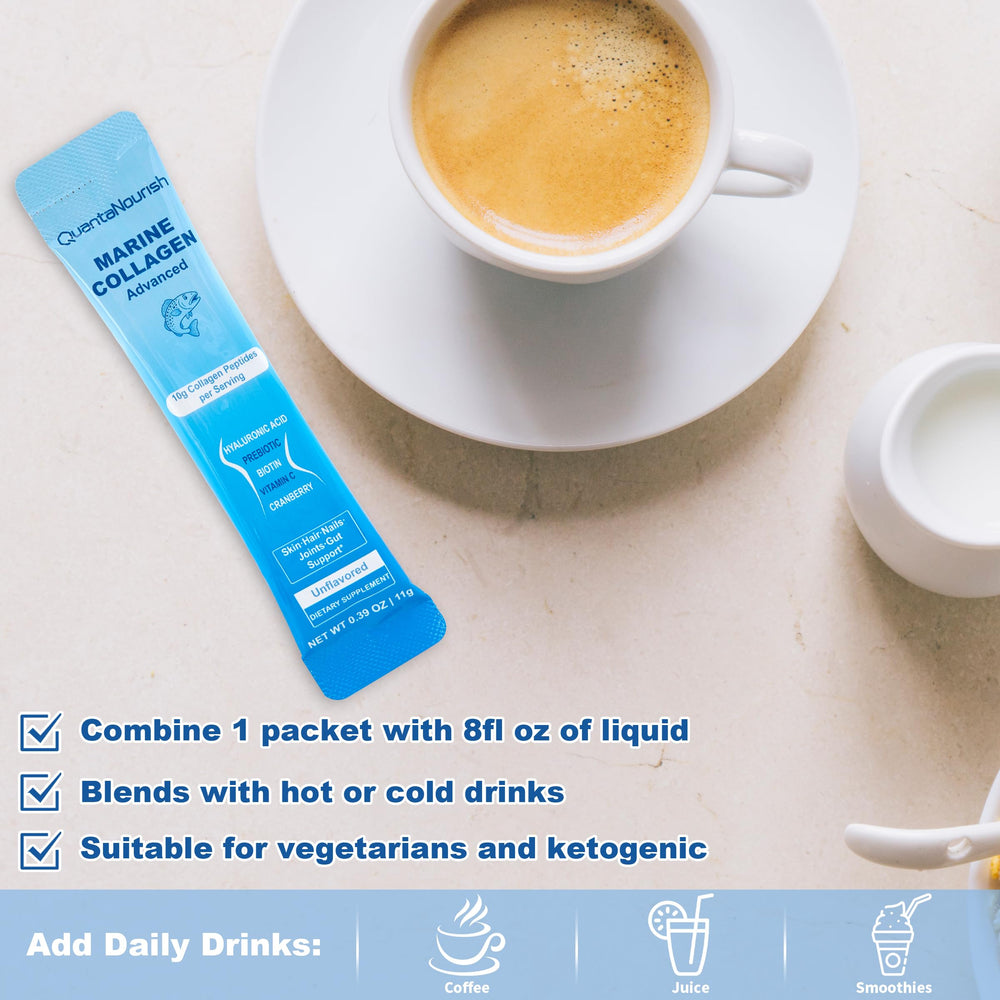 Hugrose Marine Collagen in a glass of drink ready to enjoy.