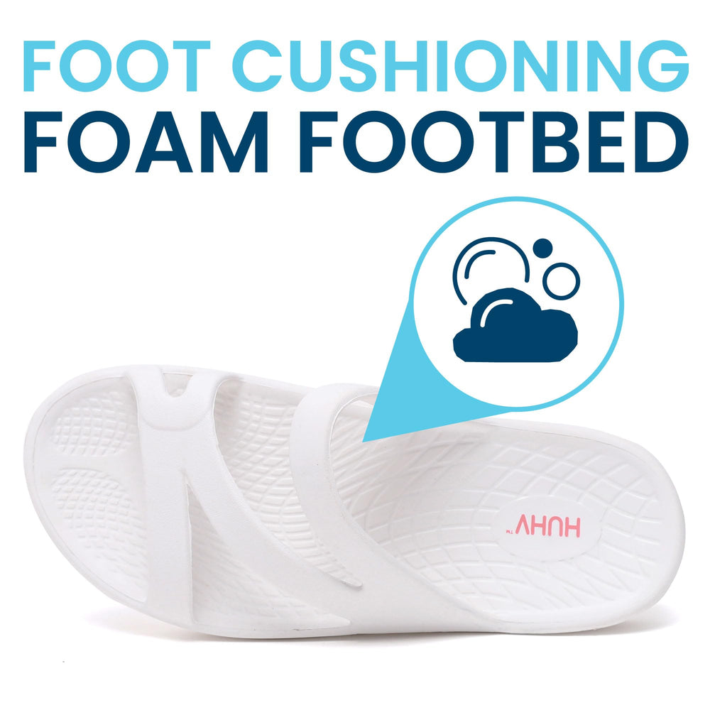 HUHV Z Strap white arch support close-up demonstrates pronation alignment.