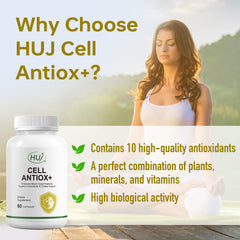 HUJ Cell Antiox+ with water demonstrates easy daily intake.