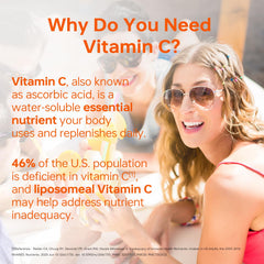 HUJ Vitamin C 500mg liposomal delivery illustration depicting enhanced absorption.