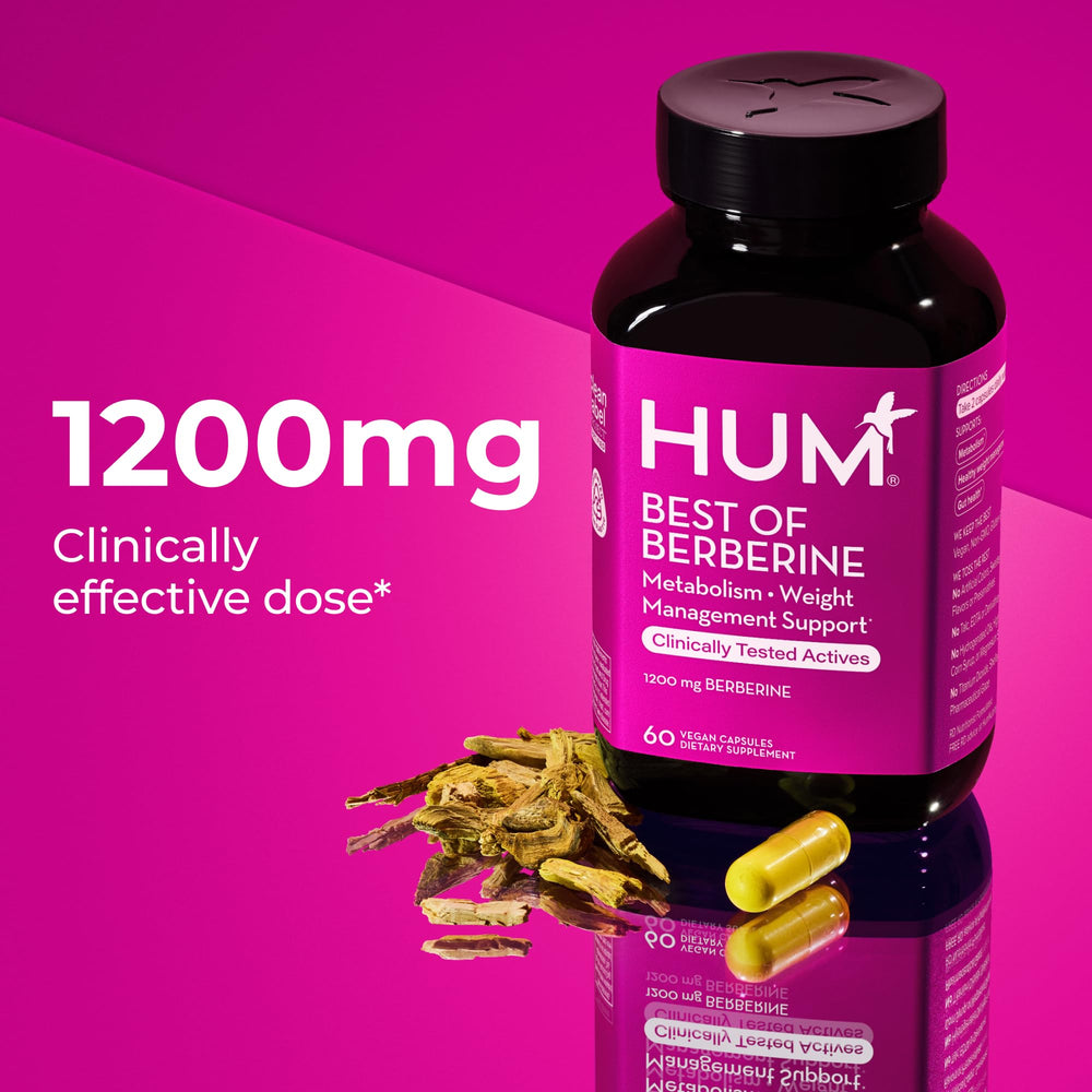 HUM Best of Berberine BioPerine label close-up highlighting absorption boost.