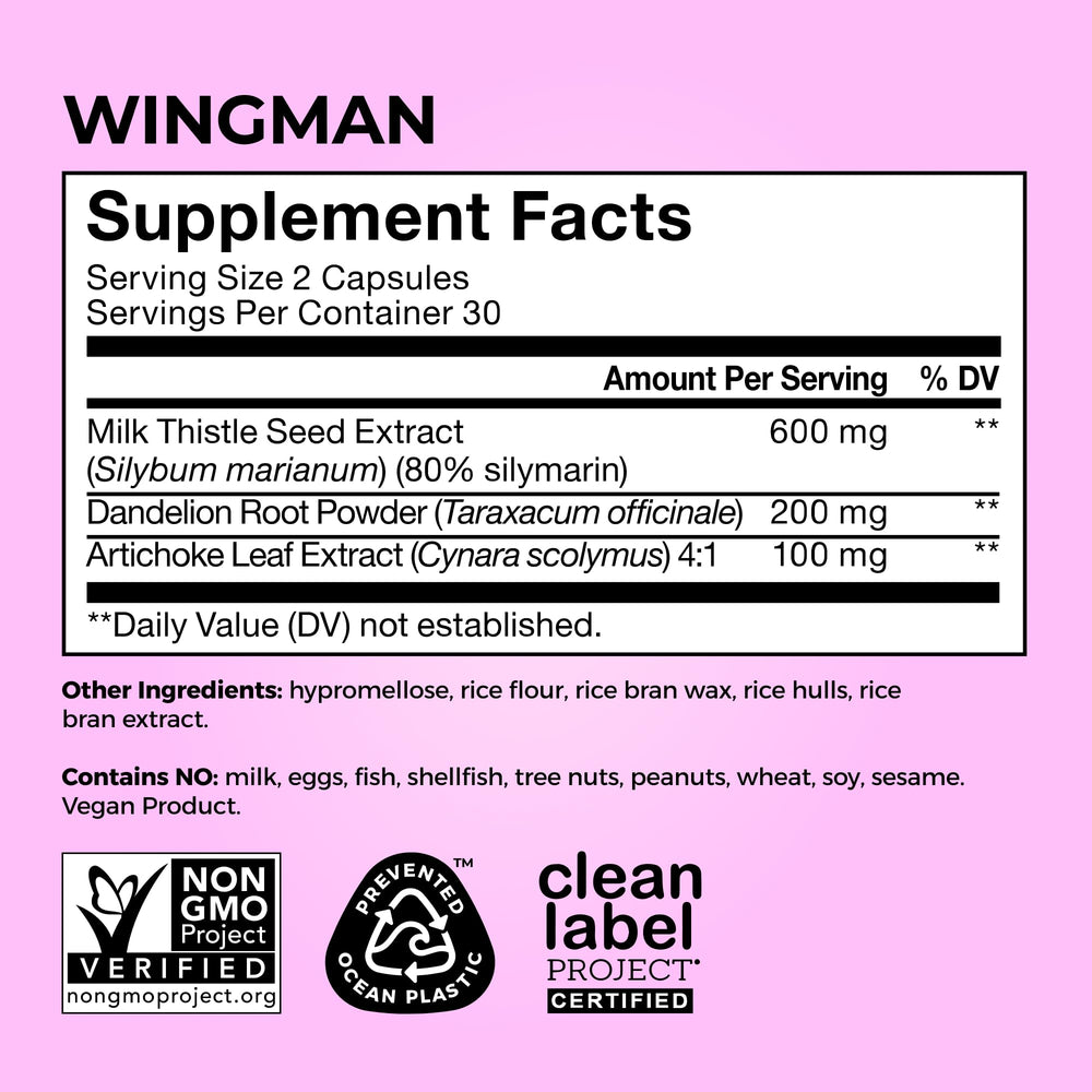 HUM Wing Man dandelion root powder scoop image shows convenient dosing.