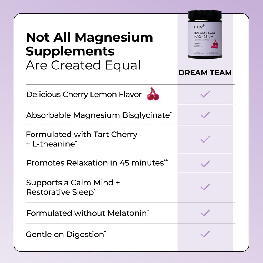 Hum Dream Team glass with 6 oz water shows easy mixing.