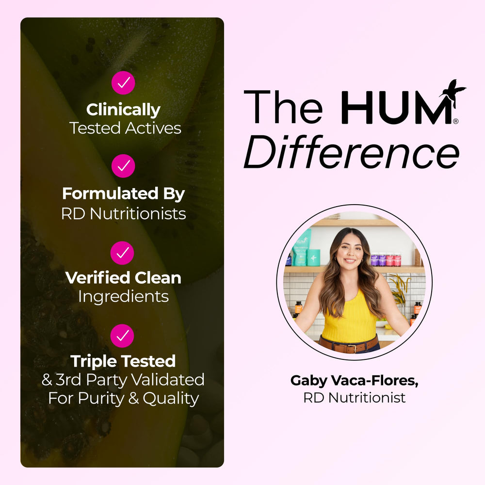 HUM Hair Strong Gummies packaging-scene highlights convenient 180-count supply.