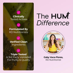 HUM Private Party capsule on white surface conveying daily wellness ritual.