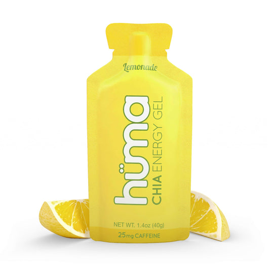 HÜMA Chia Energy Gel Lemonade pack ready for endurance fueling.