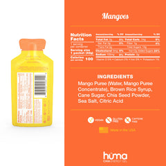 HÜMA CHIA ENERGY GEL bottle pouring mango flavor during activity