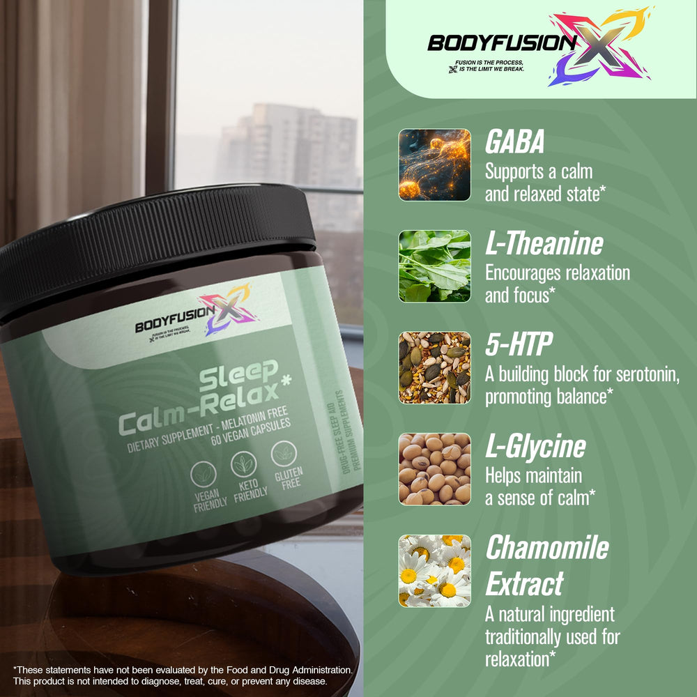BodyFusionX Lemon Balm close-up highlighting natural sleep aid ingredients.