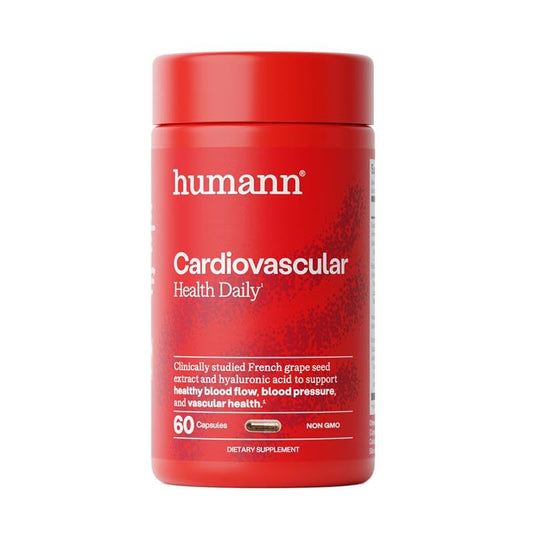 Humann Cardiovascular Health Daily bottle highlights the 4-in-1 formula for potential vascular support