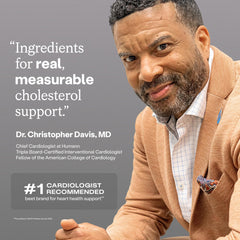 Humann Citrus bergamot extract packaging emphasizes cholesterol metabolism benefits.