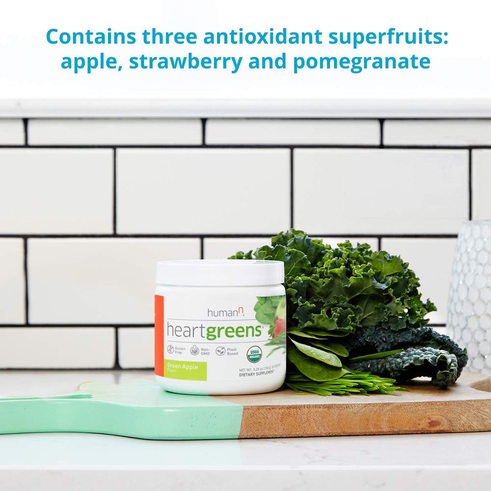 Humann HeartGreens kitchen setup illustrating a quick morning routine.