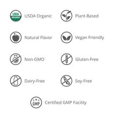 Humann HeartGreens organic and non-GMO certification visible on label.