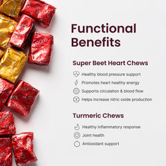 Humann Heart Chews individually wrapped for travel convenience.