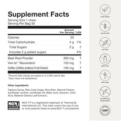 Humann SuperBeets blueberries and pomegranate flavor on label.