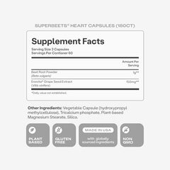 Humann SuperBeets nutrition label highlights natural antioxidants.