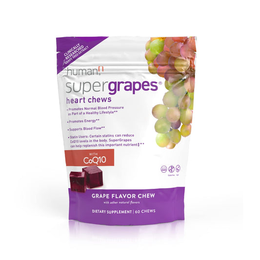 Humann SuperGrapes Chews grape bottle view for daily energy support