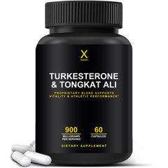 HUMANX Turkesterone & Tongkat Ali 900mg bottle front for energy support and recovery.