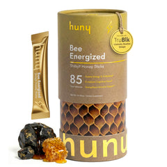 HUNY Bee Energized Shilajit Honey Sticks package for on-the-go energy