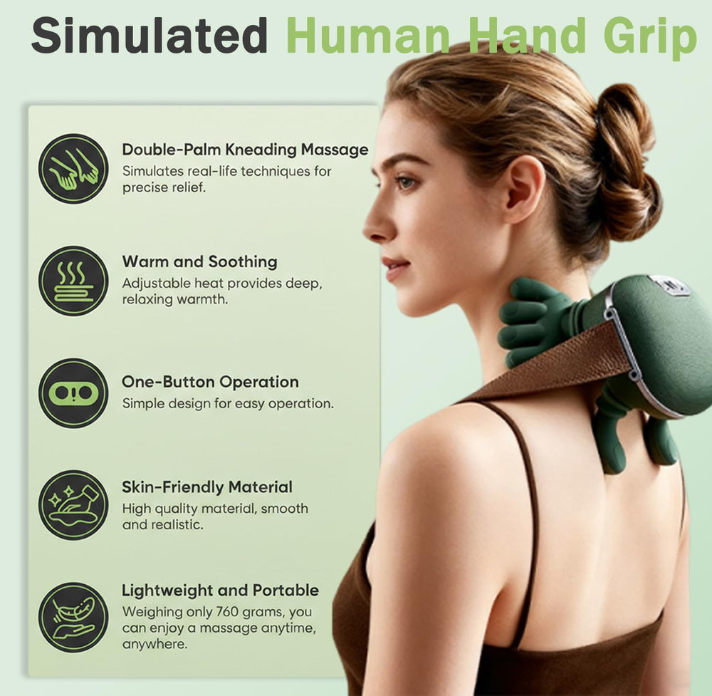 Huprh Neck Massager heat function demonstrates soothing warmth for neck relief