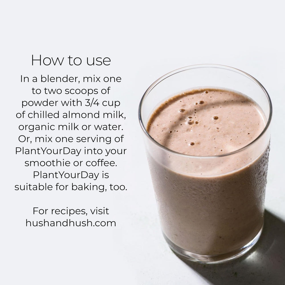 Hush & Hush PlantYourDay protein portion ready for post-workout shake.