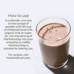 Hush & Hush PlantYourDay protein portion ready for post-workout shake.