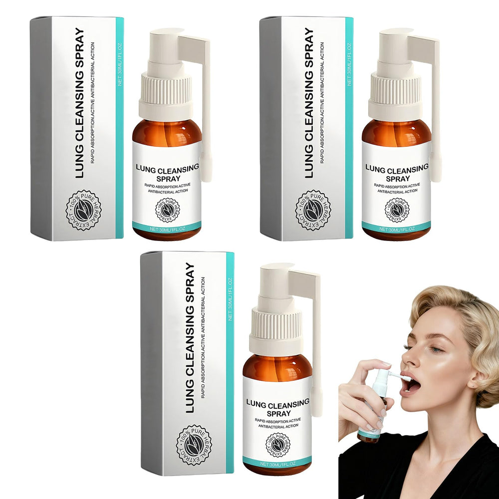 Hushblade Organic Lung Cleanse Spray bottle ready for daily use, supports respiratory comfort.