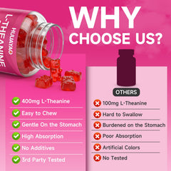HUUAYAO L-Theanine Gummies raspberry flavor packaging for tasty wellness.