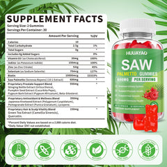 HUUAYAO Saw Palmetto Gummies raspberry flavor pack for tasty daily intake.
