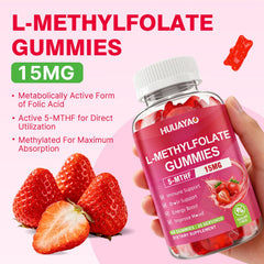 HUUAYAO strawberry-flavored gummies bottle highlights sugar-free daily convenience