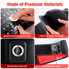 Huwoony Wireless Red Light Therapy Belt waterproof leather and TPU for easy maintenance.