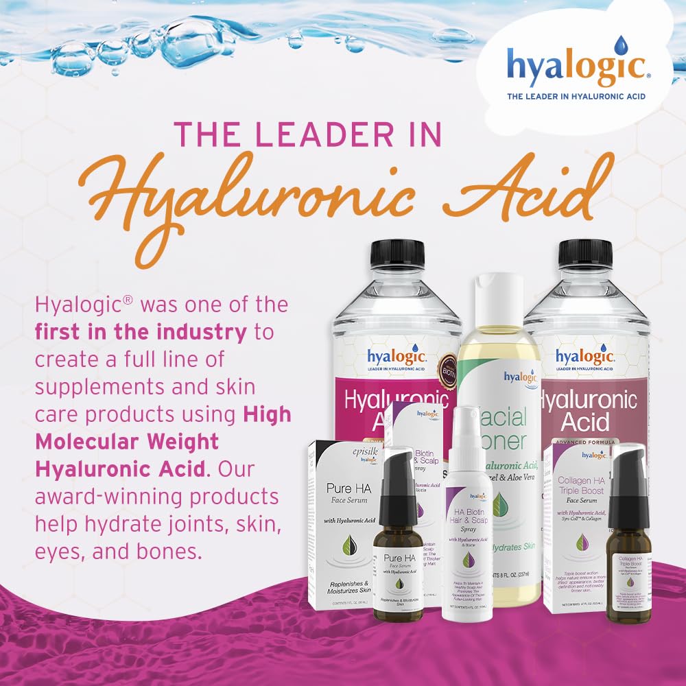 Hyalogic product image in glass with droplets conveying hydration
