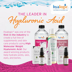 Hyalogic product image in glass with droplets conveying hydration