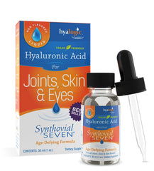 Hyalogic Synthovial Seven bottle showing vegan HA for potential joint lubrication support