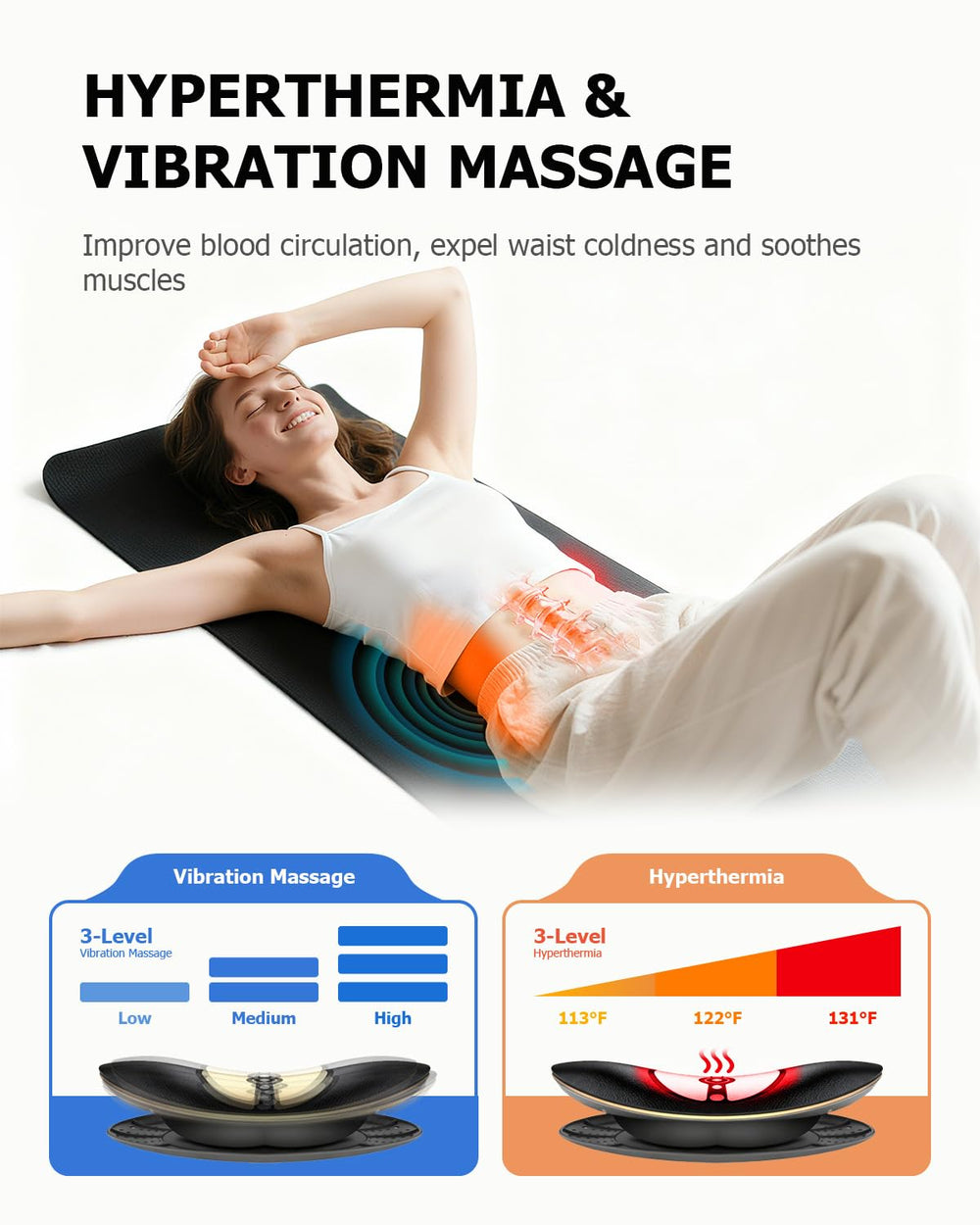 Hybodies ergonomic-design back support aligns with natural spine curve.