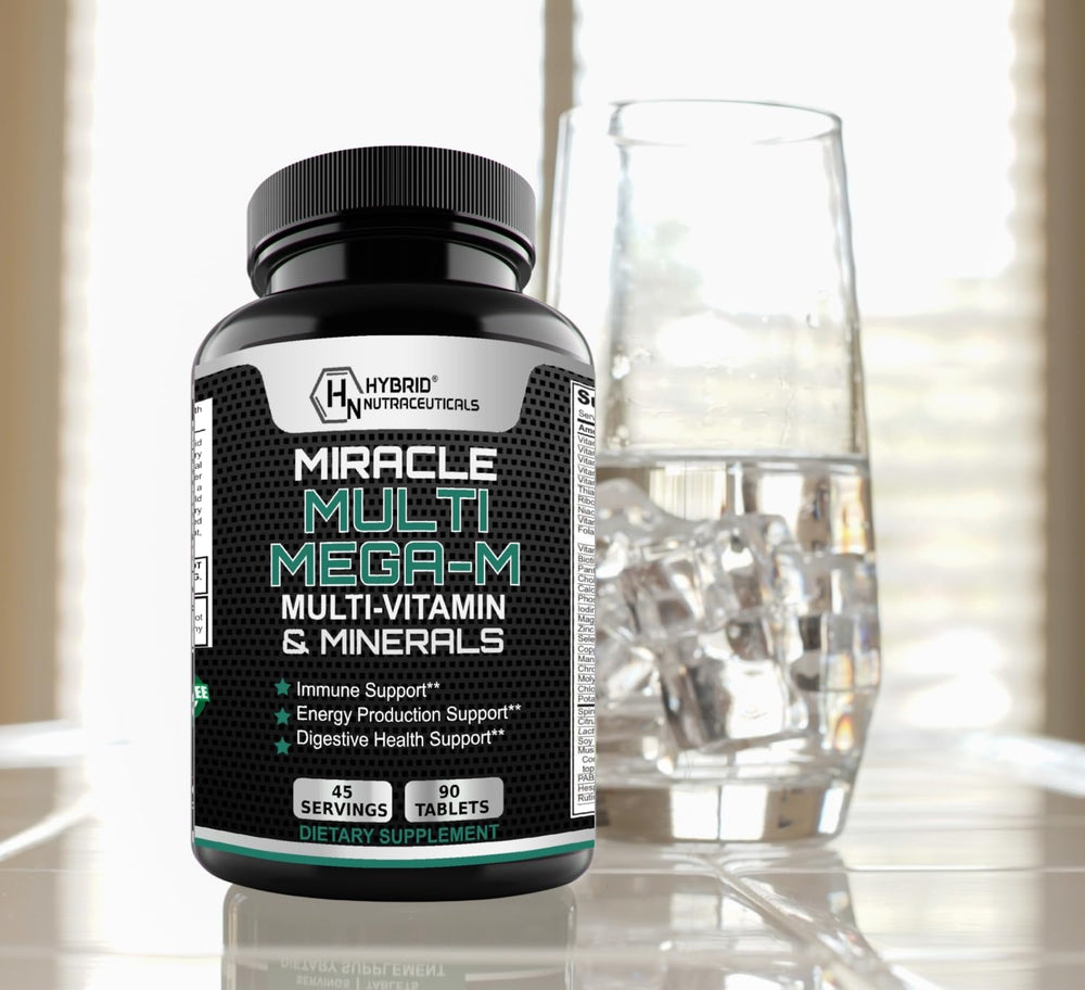 Daily routine image featuring MEGA-M multivitamin for consistent use.