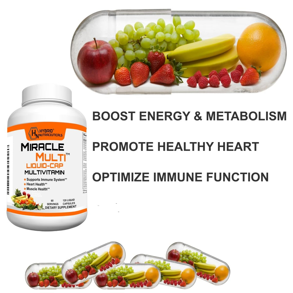 MiracleMulti ingredients chart showing 71 premium ingredients for balanced nutrition.