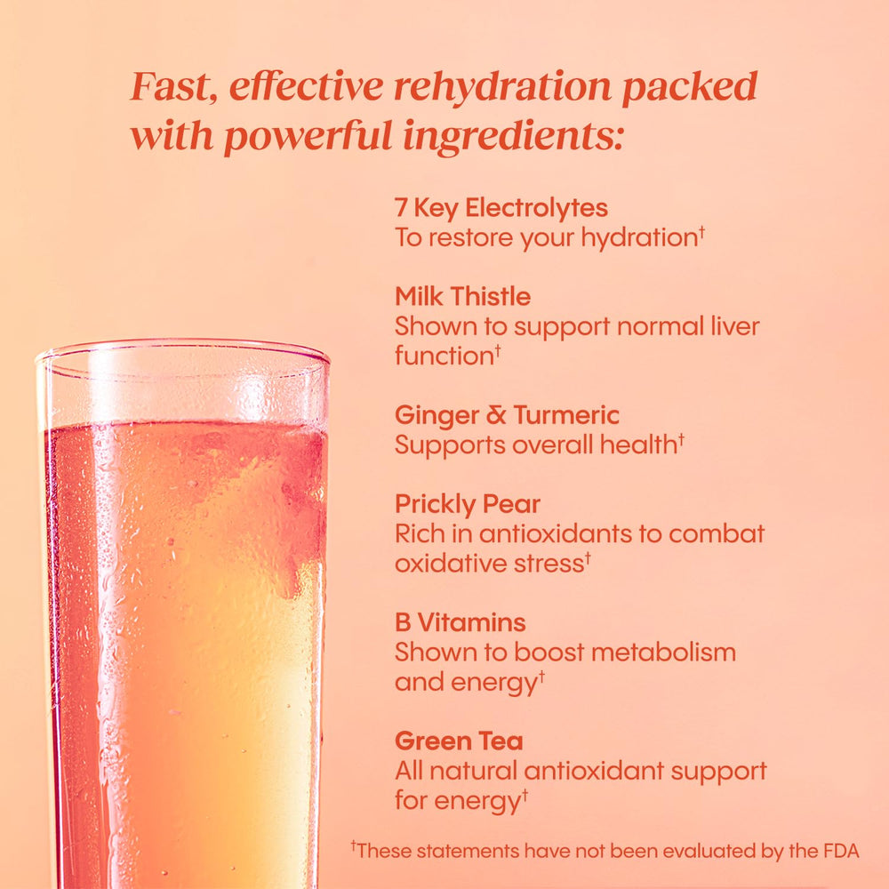 Milk thistle highlight in HydraLyte Liver Support sachet for daily wellness.