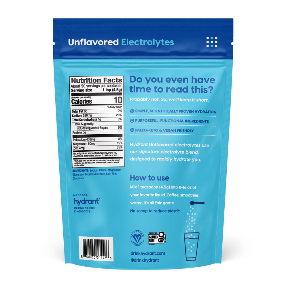 HYDRANT electrolyte powder stirred into water for rapid rehydration