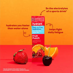 HYDRANT fruit punch flavor bottle open in kitchen scene for daily hydration routine