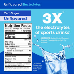 HYDRANT unflavored hydration powder close-up showing subtle flavor and fast absorption