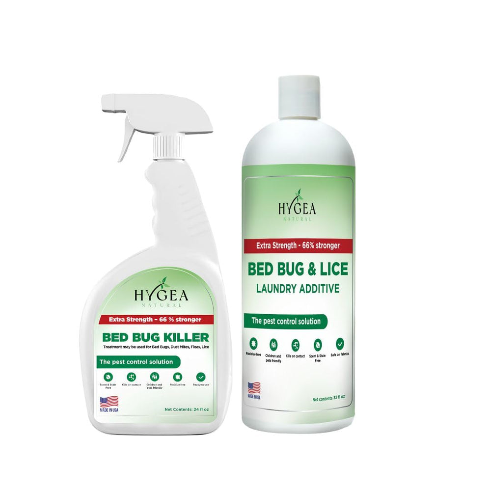 Hygea Natural Bed Bug Spray 24oz bottle ready to treat upholstery safely.