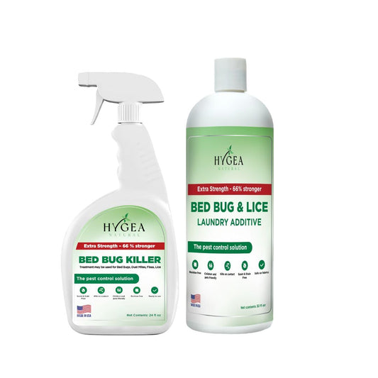 Hygea Natural Bed Bug Spray 24oz bottle ready to treat upholstery safely.