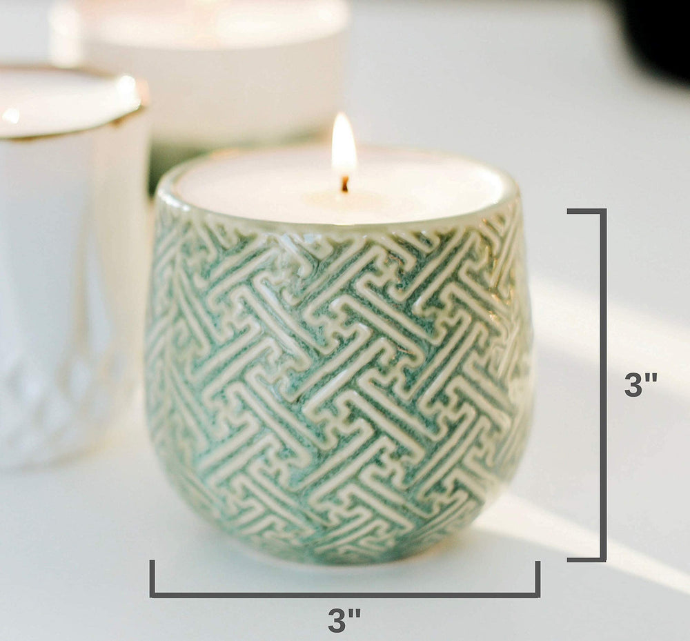 Hyggelight Ida green ceramic container that doubles as planter